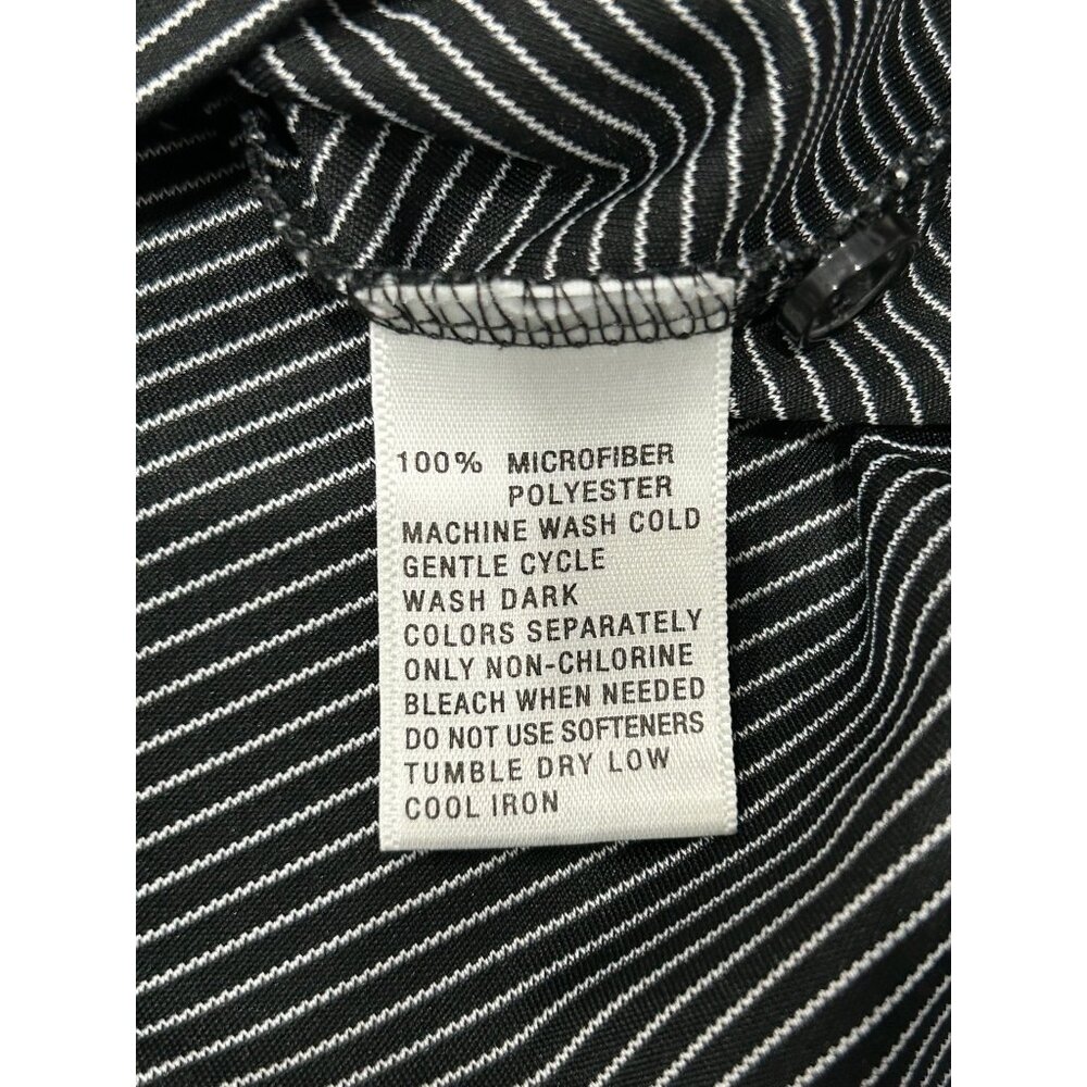 Play Greg Norman Black White Striped Polo Shirt Embroidered Shark Logo Sz XXL - Picture 6 of 8